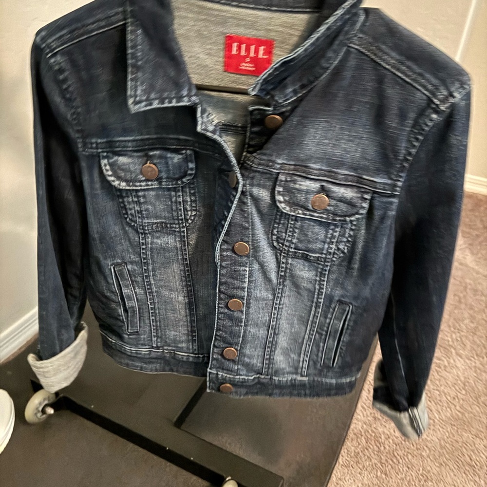 Elle Blue Jean Jacket Classic Denim Style